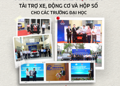 Mitsubishi Motors Việt Nam trao tặng 12 xe và nhiều bộ động cơ, hộp số cho 15 trường đại học
