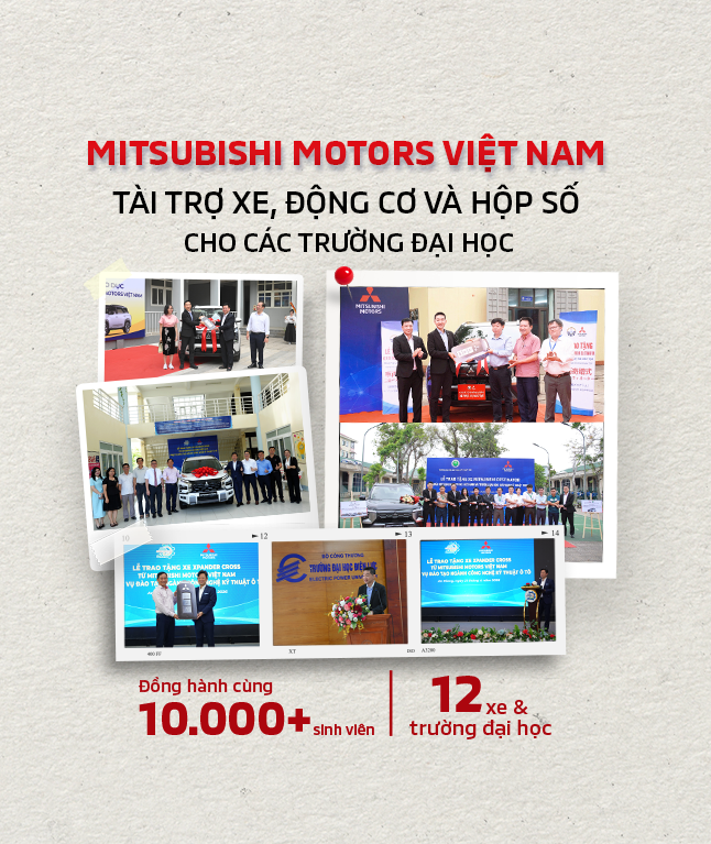 Mitsubishi Motors Việt Nam trao tặng 12 xe và nhiều bộ động cơ, hộp số cho 15 trường đại học